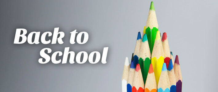Back to School. A bundle of colored pencils. 