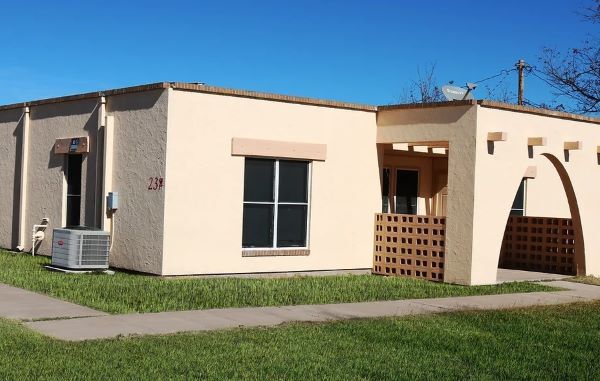 Side view of McFarland Apartments.